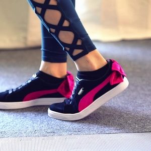 Puma suede bow varsity sneakers